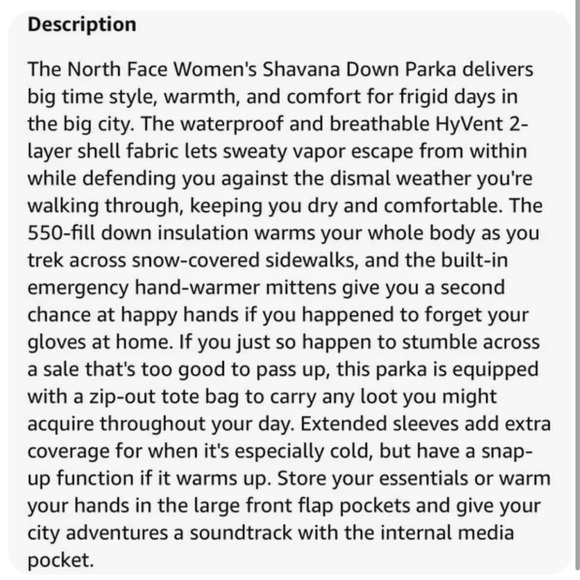 [The North Face] Women’s Shavana Parka Graphite Grey Melange/Graphite Grey SM - Picture 3 of 3